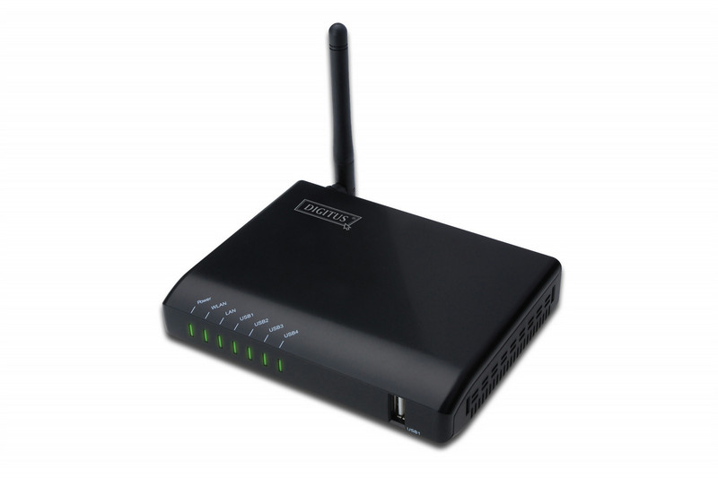 Digitus DN-13023 Ethernet LAN/Wireless LAN Черный сервер печати
