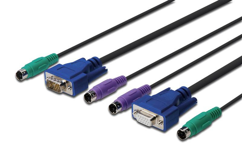 Digitus Octopus KVM Cable set Синий, Зеленый, Пурпурный, Черный кабель клавиатуры / видео / мыши