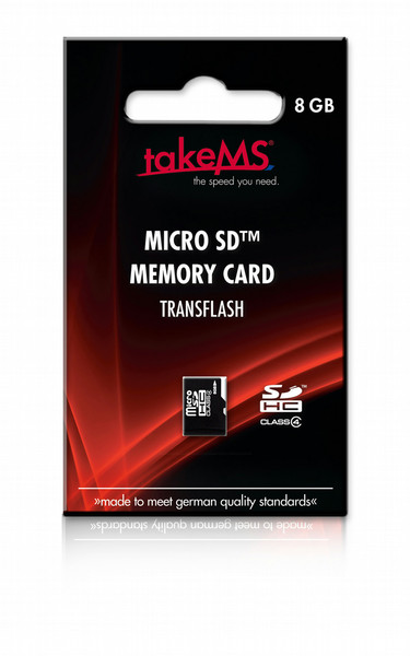 takeMS MicroSDHC 8GB 8ГБ MicroSDHC Class 4 карта памяти