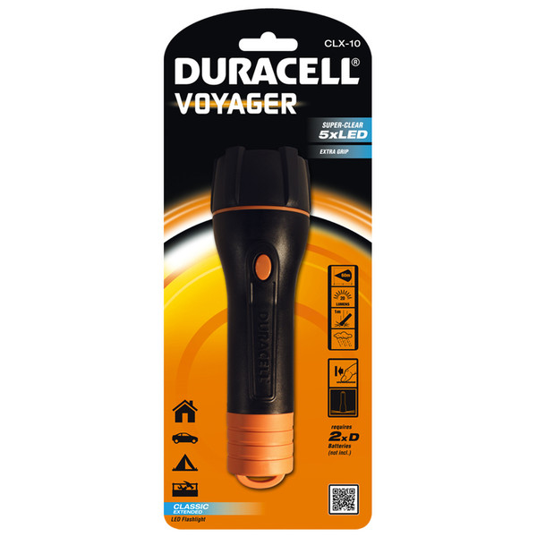 Duracell VOYAGER Hand flashlight LED Black,Orange