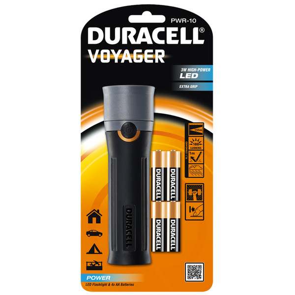 Duracell VOYAGER Hand flashlight LED Black,Grey