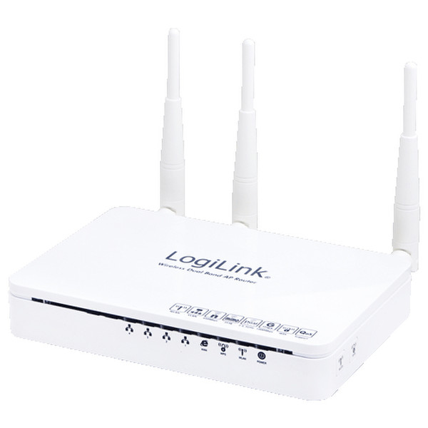 LogiLink WL0143 Dual-Band (2,4 GHz/5 GHz) Gigabit Ethernet Weiß WLAN-Router