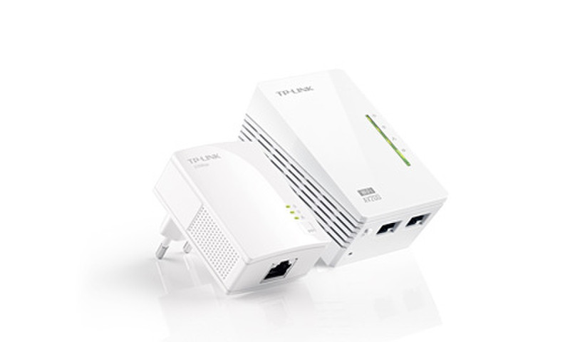 TP-LINK AV200 200Mbit/s Eingebauter Ethernet-Anschluss WLAN Weiß 2Stück(e) PowerLine Netzwerkadapter