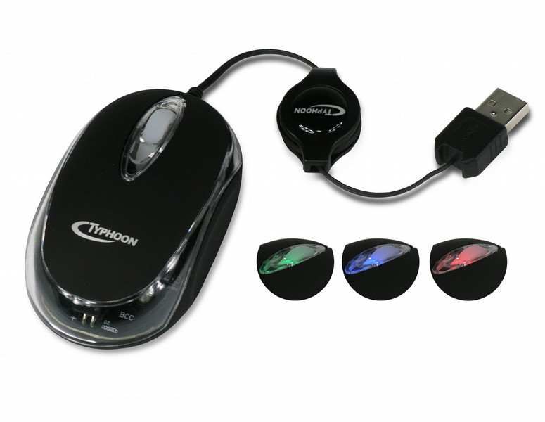 Typhoon Illuminated Notebook Mouse USB Optisch 800DPI Maus
