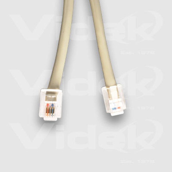 Videk 4 POLE RJ11 Male to Male ADSL Cable 0.5m 0.5m Telefonkabel