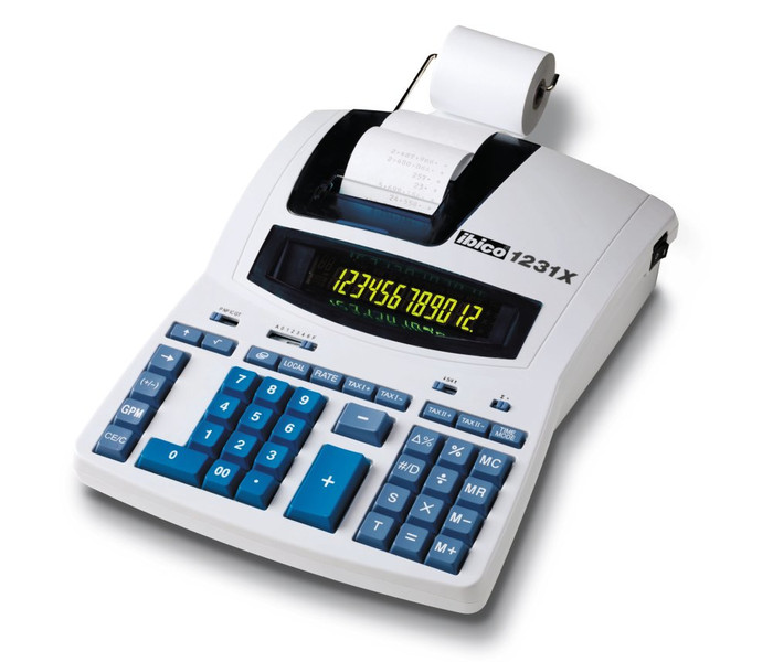 Rexel Ibico 1231X Professional Print Calculator White/Blue