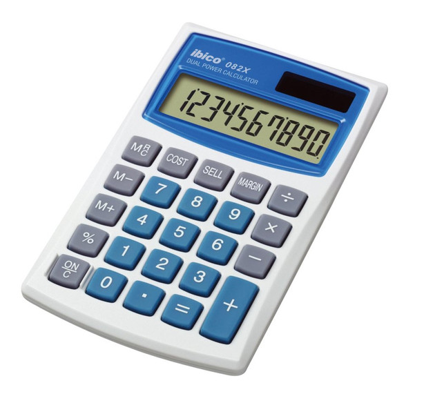 Rexel Ibico 082X Pocket Calculator White/Blue