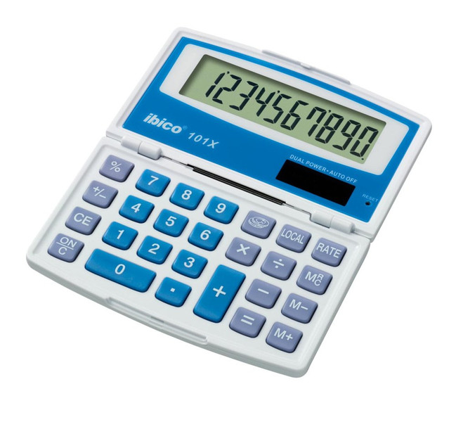 Rexel Ibico 101X Pocket Calculator White/Blue
