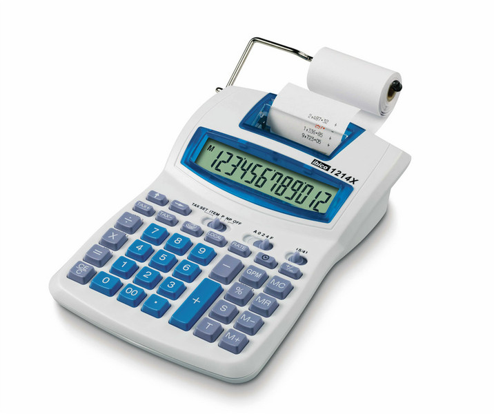 Rexel Ibico 1214X Semi-Professional Print Calculator White/Blue