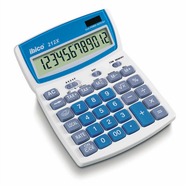 Rexel Ibico 212X Desktop Calculator White/Blue