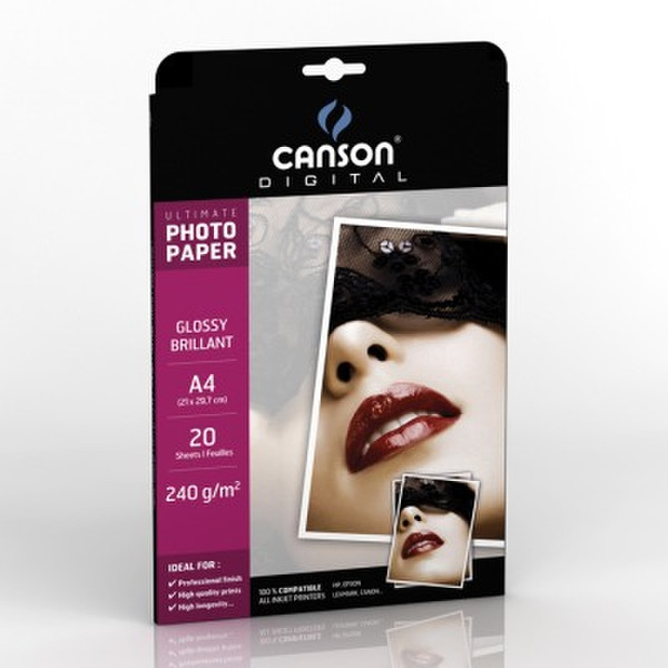 Canson Ultimate Glossy A4 240G A4 White photo paper