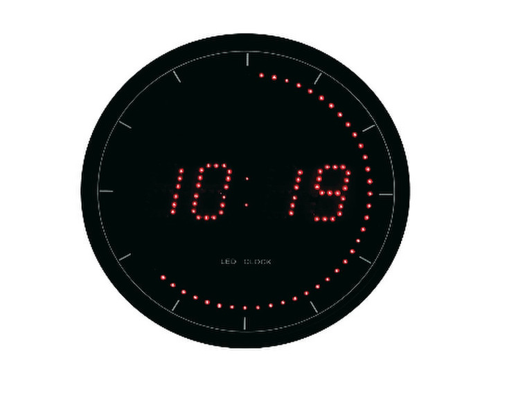 Unilux LED Clock Digital table clock Rund Schwarz
