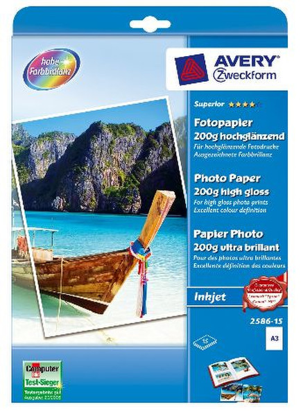 Avery 2586-15 A3 High-gloss photo paper