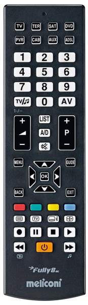 Meliconi FULLY 8 IR Wireless Press buttons Black remote control