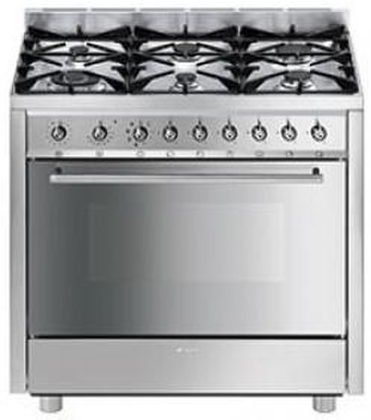 Smeg C91GMXI-1 Отдельностоящий Gas hob A Нержавеющая сталь кухонная плита