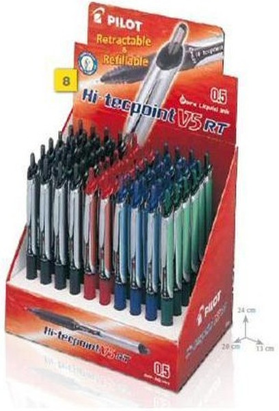 Pilot V5 RT Black,Blue,Green,Red 60pc(s)