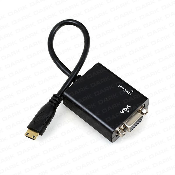 Dark MiniHDMI - VGA Mini-HDMI VGA (D-Sub) Black video cable adapter