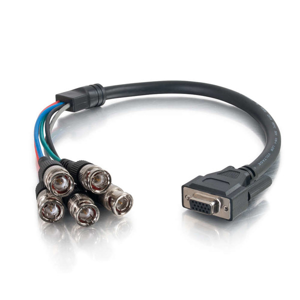 C2G 02570 0.45m VGA (D-Sub) 5 x BNC Schwarz Videokabel-Adapter