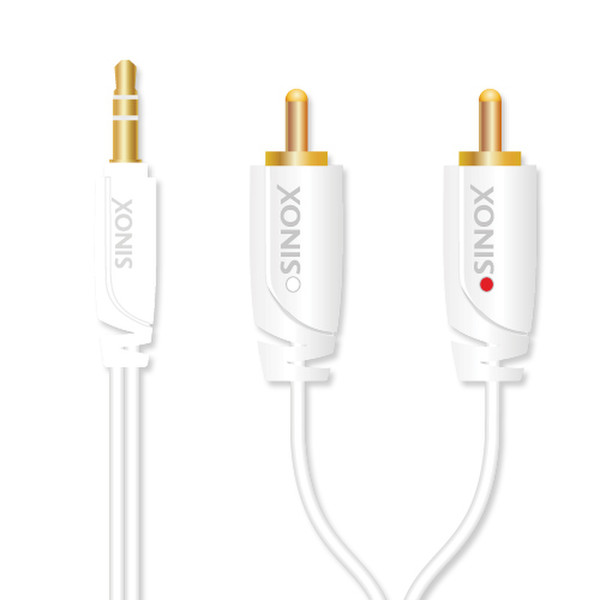 Sinox SXI3401 1м 3.5mm 2 x RCA Белый аудио кабель