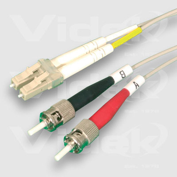 Videk 50/125 OM2 LC to ST Duplex Fibre Optic Cable Orange 3m 3m LC ST Orange fiber optic cable