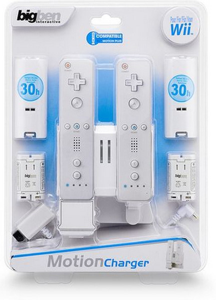 Bigben Interactive Motion Charger, Nintendo Wii Для помещений Белый