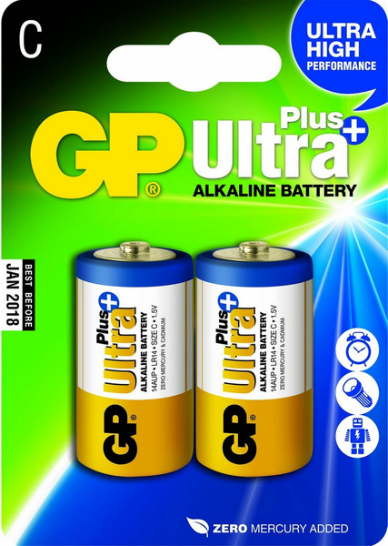 GP Batteries Ultra Plus Alkaline C Щелочной 1.5В батарейки