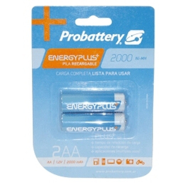 Probattery PRNB-AA/2000-2PB Nickel-Metallhydrid (NiMH) 2000mAh 1.2V Wiederaufladbare Batterie