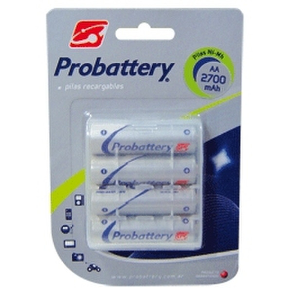 Probattery PRNH-AA/2700-4PB Nickel-Metal Hydride (NiMH) 2700mAh 1.2V rechargeable battery