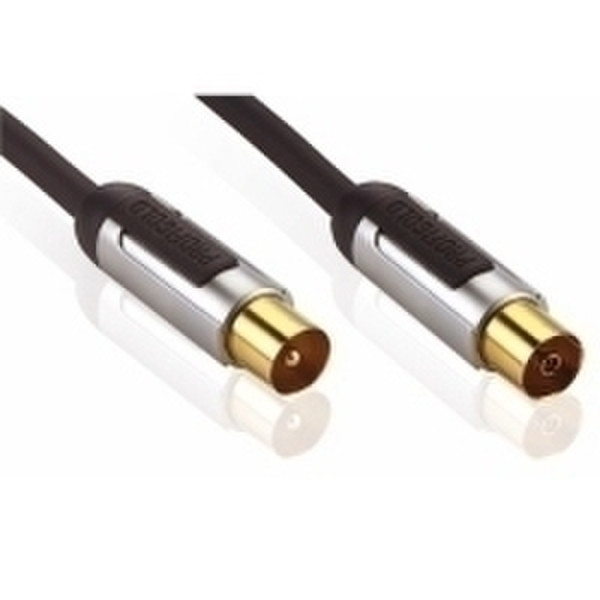 Profigold High Performance Antenna Interconnect (Coax male - Coax female), 10m 10m COAX (M) COAX (F) Black coaxial cable