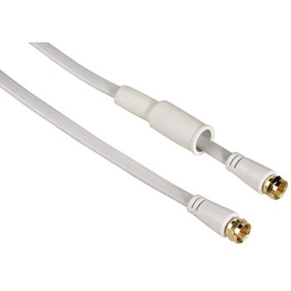 Hama SAT, F-Plug - F-Plug, 5.0 m 5m White coaxial cable