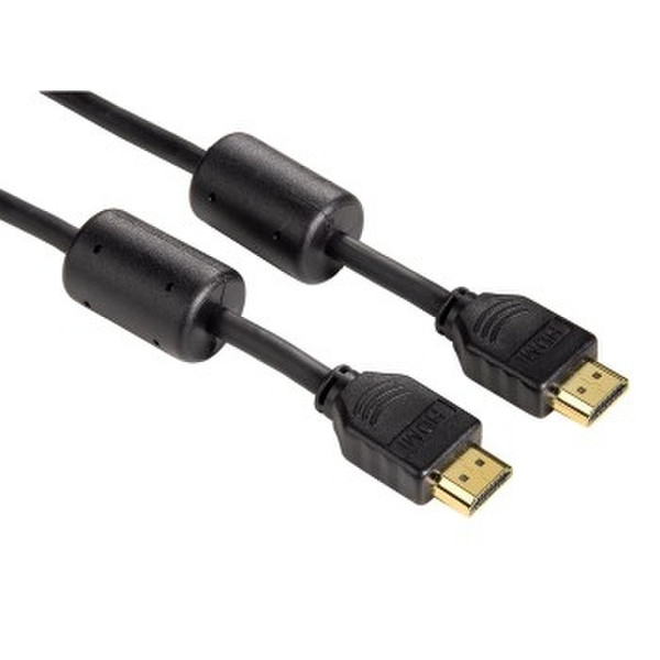 Hama Connecting Cable, HDMI 1.3 Plug - HDMI 1.3 Plug, ferrite cores, 0.75 m 0.75m HDMI HDMI Black HDMI cable