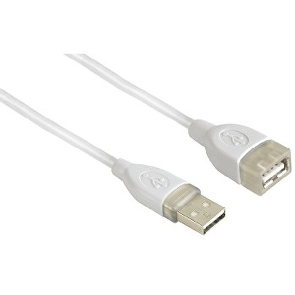 Hama USB Extension Cable, A-Plug - A-Socket, 5 m, white 5м USB A USB A Белый кабель USB