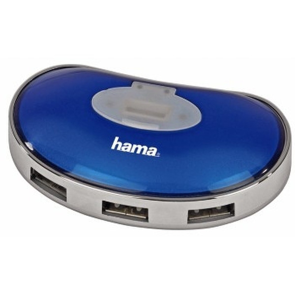 Hama USB 2.0 Hub 1:4, blue Blau Schnittstellenhub
