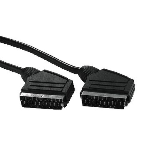 Hama Connecting Cable Scart Plug - Plug, 3 m 3м SCART (21-pin) SCART (21-pin) Черный SCART кабель