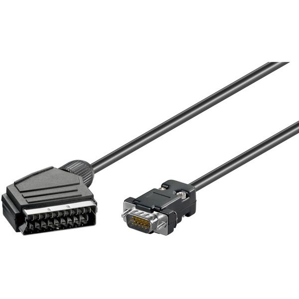 Wentronic scart - VGA, 2 m 2m SCART (21-pin) VGA (D-Sub) Black video cable adapter