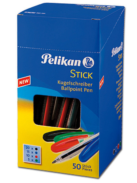 Pelikan 962795 Schwarz, Blau, Grün, Rot 50Stück(e) Kugelschreiber