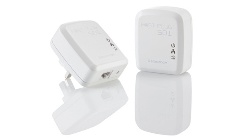 Sagemcom F@ST PLUG 501 DUO 500Мбит/с Подключение Ethernet Белый 2шт PowerLine network adapter