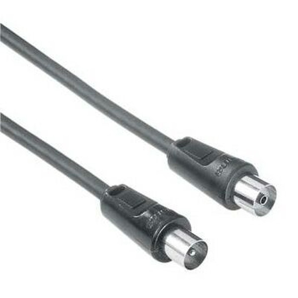 Hama Antenna Cable Coaxial Male Plug - Coaxial Female Jack, 7,5 m, 75 dB 7.5m M F Black coaxial cable