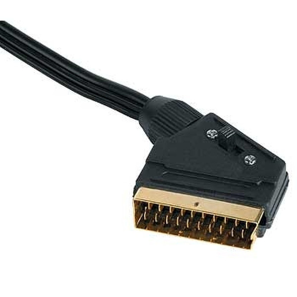 Hama PC-Video Connection Cable with In/Out Switch, 3 m 3m SCART (21-pin) S-Video (4-pin) + 3.5mm Black SCART cable