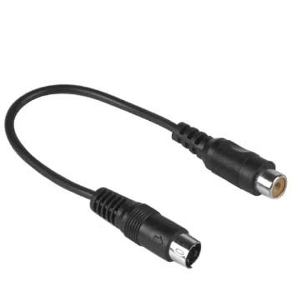 Hama Video Adapter 4-pin S-VHS Male Plug - RCA Female Jack S-Video (4-pin) RCA Black