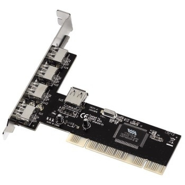 Hama USB 2.0 PCI Card, 5 ports USB 2.0 interface cards/adapter
