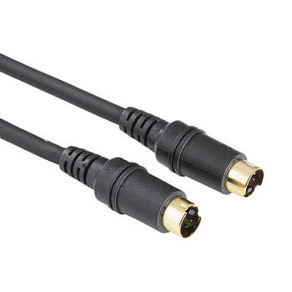 Hama Video Connecting Cable 4-pin S-VHS Male Plug (Hosiden), 15 m 15m S-Video (4-pin) S-Video (4-pin) Schwarz S-Videokabel