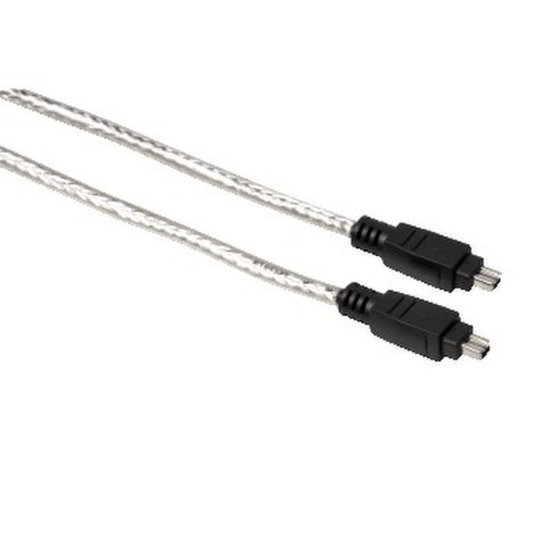 Hama Video Con. Cable IEEE1394 AV Male Plug 4-pin - 4-pin, 2 m, Transparent 2m firewire cable