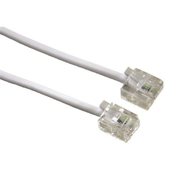Hama Modular Plug 6p4c - Modular Plug 8p4c, 6 m, White 6м Белый телефонный кабель