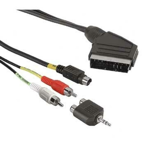 Hama DVD connection set, S-video, 2m 2m SCART (21-pin) Schwarz