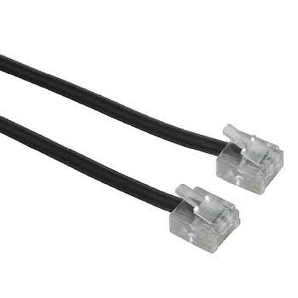 Hama ISDN Con. Cable Modular Male US 8p4c - Modular Male US 8p4c, 20 m 20м Черный телефонный кабель