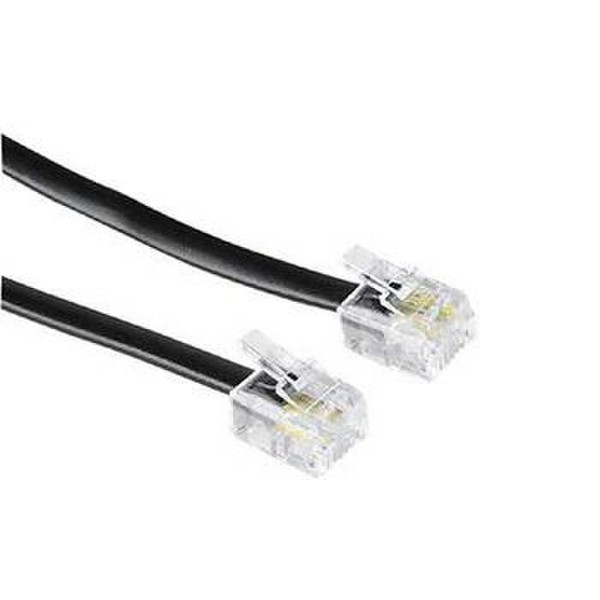 Hama Modular Male Plug US 6p4c - Modular Male Plug US 6p4c, 10 m, Black 10m Black telephony cable