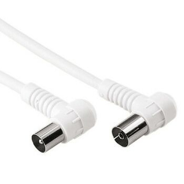 Hama Ant. Cable Coaxial Male Plug(Angle) - Coaxial Female Jack(Angle), 5 m 5m M F White coaxial cable