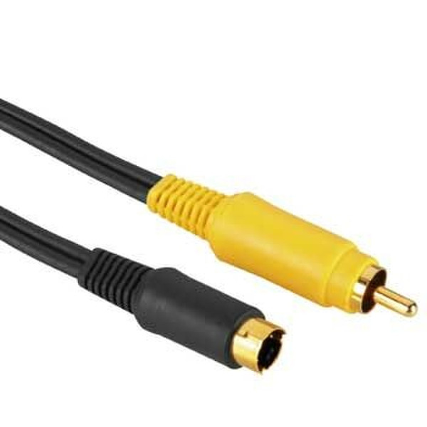 Hama Connecting Cable S-Video plug - Video plug (RCA), 1.5 m 1.5m S-Video (4-pin) RCA Schwarz