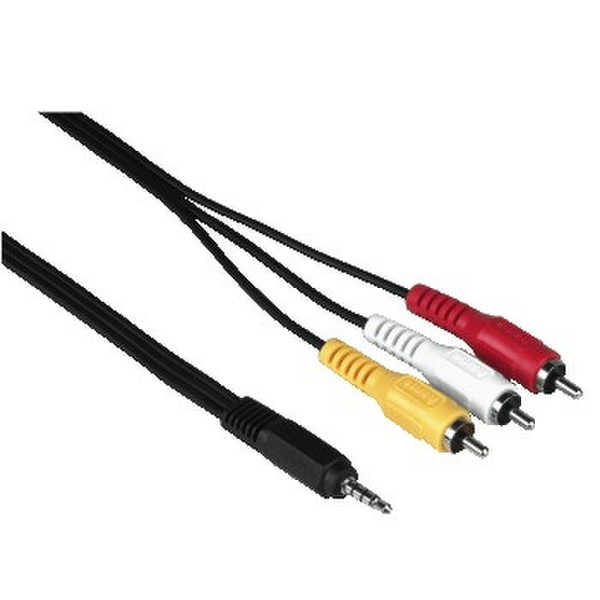 Hama Video Connection Cable,4-pin 3.5 mm Jack Plug-3 RCA (phono) Plugs,1.5m 1.5м Черный кабель для фотоаппаратов